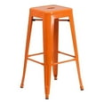 thumbnail image 1 of Bowery Hill 30'' Contemporary Metal Backless Bar Height Stool in Orange, 1 of 5