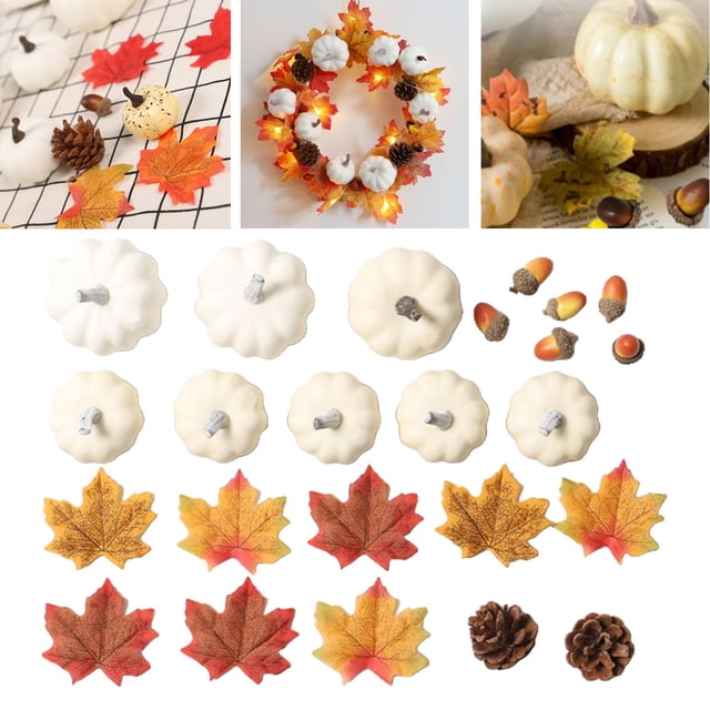 Simulion Pumpkins Maple Decorion Artificial Pumpkins Home Decorion Set B