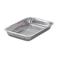 thumbnail image 5 of Rectangular Stainless Steel Baking Pan with Rack for Oven, Air Fryer, Grill, and Food Prep - Includes Baking Pan and Rack, Stainless Steel, Silver, 10 x 14 Inch, 5 of 7
