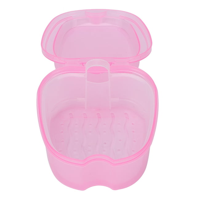 Khall Denture Bath Case Box Soak Container Colored False Teeth Storage Box with Strainer Basket,Denture Case,Denture Holder