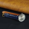 thumbnail image 2 of 18mm Navy Blue Leather Watch Band Alligator Watch Strap Gold Buckle Quick Release Replacement Strap Soft Handmade Wristband Stainless Steel Vintage Gift for Men Father's Day Dad Son Husband, 2 of 5