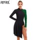 thumbnail image 2 of Leotardo de gimnasia para mujer, vestido de baile de Ballet, traje de baile lírico de danza contemporánea, Ropa de baile con abertura lateral de manga larga, 2 of 5