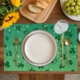 thumbnail image 4 of St. Patrick's Day Placemats Set of 8, Spring Lucky Shamrock Grass Gradient Placemats for Dining Table, Place Mats for Kitchen Tabletop, Waterproof Wipeable Dining Table Mats Set, 4 of 9