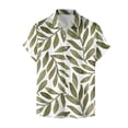 thumbnail image 4 of YLSDY Deals Men's Hawaiian Shirt Short Sleeves Printed Button Down Summer Beach Dress Shirts Turndown Collar Button Shirt Casual Vacation Tops Green 14, 4 of 5