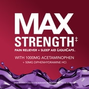 Vicks PainQuil PM Max Strength Pain Relief + Sleep Aid LiquiCaps, 100 count