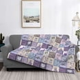thumbnail image 2 of Yiaed Lavender Flowers Print Blanket Throw Blanket Soft Cozy Flannel Blanket for Home Bed Sofa Couch Chair-50"x40", 2 of 6