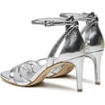 thumbnail image 4 of product image Michael Kors Kimberly Metallic Snake Embossed Leather Sandal, Silver 8, 4 of 5