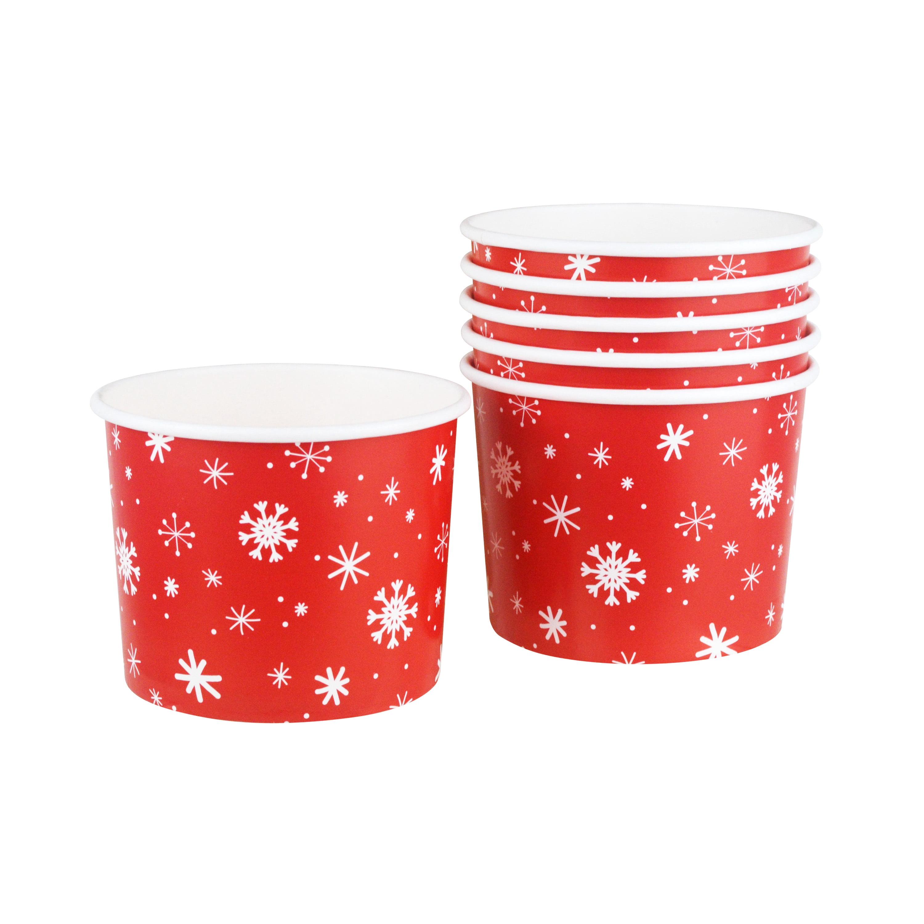 3.375 in Dia (Top), 2.625 in H, 9 Ounces Capacity, 6 Pieces Multicolor Disposable Paper Treat Cup, Christmas, Paper Partyware, Holiday Time