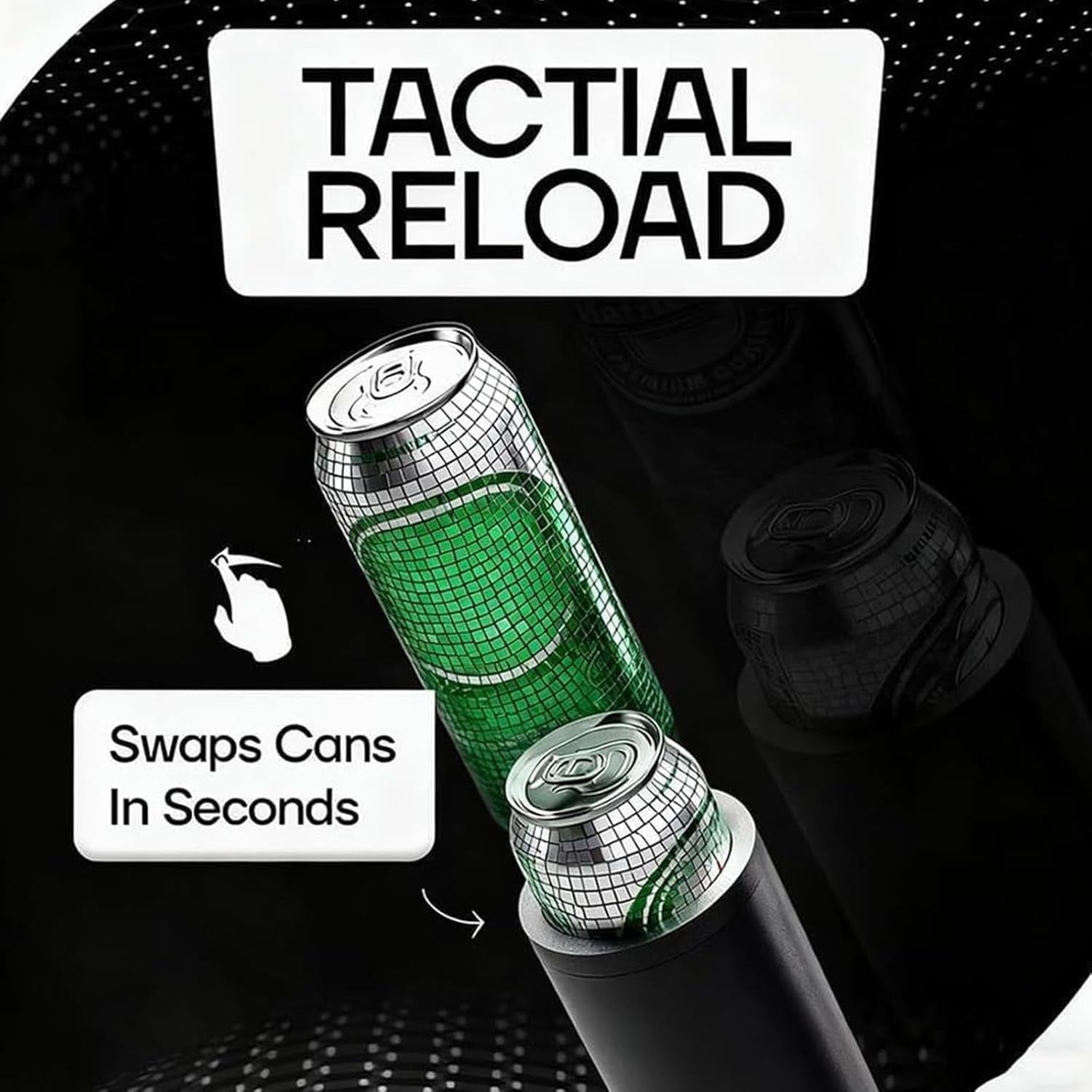 Double Tactical Reload Can Holder - Ultra Chill System, Tactical Insulation Can Sleeves Slim Can Cooler Fits Two 12oz Beverage Cans, Easy to Hold, Suitable for Beer and Soda (Yellow)Z