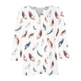 thumbnail image 6 of 3/4 Length Sleeve Womens Tops Colorful Butterfly Print Shirts V Neck Graphic Tees Lightweight Loose Fit Blouses Dressy Casual Outfits Going Out Tops 2026 Spring Summer Clothing, 6 of 6