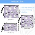 thumbnail image 3 of 3 Size Reusable Food Storage Bags Set Airtight Zipper Closure Lunch Snacks Travel Organizer Ghost with A Bow Tie, 3 of 8