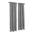 thumbnail image 3 of 2 Pack Country Chic Plaid Gingham Check Rod Pocket Window Curtain - Black, 84 in. Long, 3 of 4