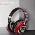 thumbnail image 3 of Auriculares inalámbricos Graffiti, plegables, compatibles con Bluetooth 5.0, auriculares deportivos para juegos para teléfonos móviles, negro rojo Inevent EL000142-04B, 3 of 7