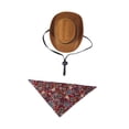 thumbnail image 1 of Accesorios de vestuario de vaquero de mascota sombrero de vaquero y pañuelo divertido para el cumpleaños del gato M rojo, 1 of 8