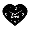 thumbnail image 1 of Reloj de pared con forma de corazón, decoración para el hogar, adorno de pared minimalista, moderno y creativo. Negro, 1 of 8
