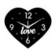 thumbnail image 1 of Reloj de pared contemporáneo con forma de corazón, movimiento silencioso, elegante, acrílico, decoración del hogar para Negro, 1 of 9