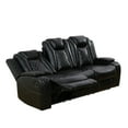thumbnail image 2 of MAYEERTY Intelligent 3-Seater Recliner Sofa, Breathable Leather with Reversible Table & Wireless Charging for Living Room Home Theater, 2 of 11