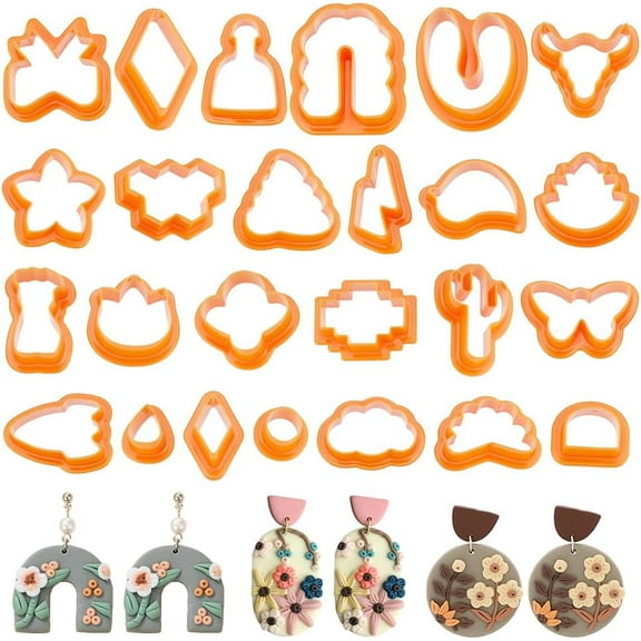 25Pcs Polymer Clay Cutters Kit Clay Earring Cutters Min Small Clay Cutters Clay Modeling Tools Set Plastic Cactus Cattle Head Butterfly Shape