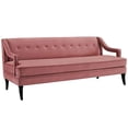 thumbnail image 1 of Modway Concur Mid-Century Modern Upholstered Velvet Sofa In Dusty Rose, 1 of 3