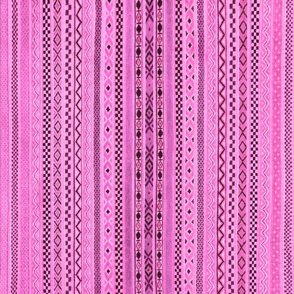 Ahgly Company Indoor Square Abstract Pink Modern Area Rugs, 8' Square