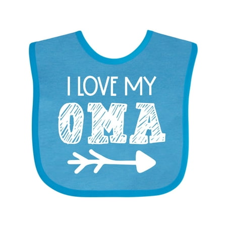 

Inktastic I Love My Oma with Arrow Boys or Girls Baby Bib
