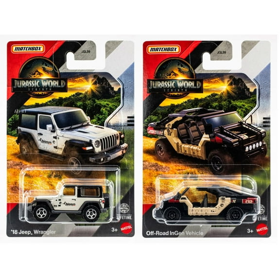 Jurassic World Rebirth Matchbox Die-Cast Vehicles Set of 2 GL59-956A