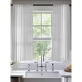 thumbnail image 5 of Grey Striped Semi Sheer Window Curtains 72 Inches Long, Luxurious White Stripes Modern Abstract Art Rod Pocket Voile Silky Chiffon Curtain Light Filtering Drapes for Living Room, 52"x72", 2 Panels, 5 of 9
