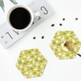 thumbnail image 4 of Honeii Easter Bunny print Leather Coaster Set of 4, ideal for safeguarding your furniture from drinks spills and effortless cleanup-Hexagon, 4 of 6