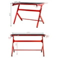 thumbnail image 6 of JJS 48" Home Office R-Shaped Gaming Computer Desk with Free Mouse Keyboard Pad Black/Red, 6 of 6