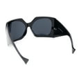 thumbnail image 4 of Womens XL Oversized Rectangular Thick Arm Wrap Around Plastic Sunglasses All Black, 4 of 4