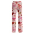 thumbnail image 6 of Fgvctg Valentine's Day Pajama Pants for Women Fashion Sleepwear Wide Leg Pajama Heart Graphic High Waisted Pjs Pant Plus Size Fall Spring Drawstring Lounge Pants with Pockets Light pink M, 6 of 6