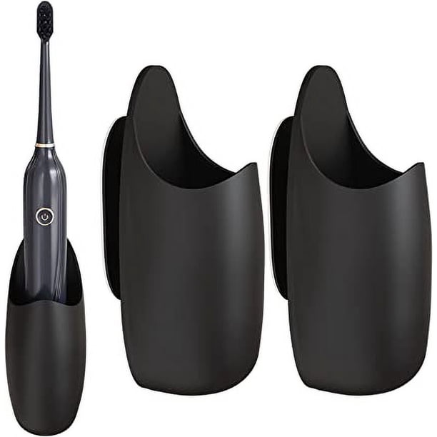 Negro 1 Piezas Soporte para Cepillo de Dientes - Soporte para Cepillo de Dientes Eléctrico Soporte para Cepillo de Dientes Adhesivo Organizador de Pasta de Dientes Montado en la Pared Estante de Almac