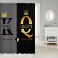 thumbnail image 2 of King And Queen Crown Bathroom Curtain Black Grey Mr Mrs 72"Wx78"L Shower Curtain For Adults Men Women,His And Hers Couple Bath Curtain Valentine'S Day Wedding Gifts Bathroom Accessories, 2 of 6
