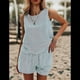 thumbnail image 4 of Conjuntos de Dos Piezas de Verano para Mujer: Camiseta Sin Mangas y Pantalones Cortos A Juego, Chándal de Algodón A Rayas, Rayas , Talla L, 4 of 8