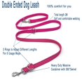 thumbnail image 2 of Dog Leash-Multifunctional Double Ended,for Obedience Training Or Distance Work Easy to Use,Lightweight,Soft&Durable Convertible Hands Free,Crossbody,Over Shoulder (Fuchsia, 2M*2.5CM), 2 of 5