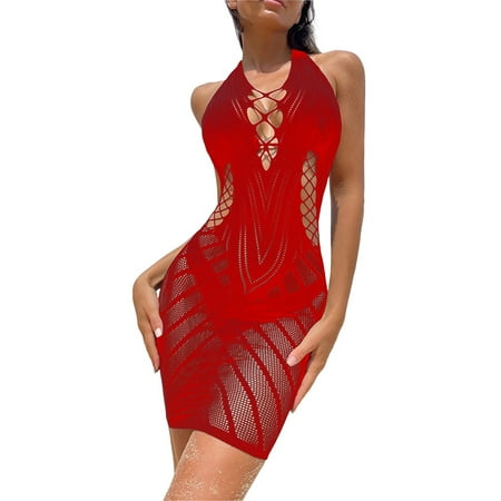 

adviicd Body Stockings Lingerie Women Teddy Lingerie Floral Lace Bodysuit Bow Front One Piece Mini Bodysuit Red One Size