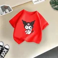 thumbnail image 4 of Camiseta de algodón divertida de verano con dibujos animados para niños y niñas, bonita camiseta de cuello redondo con estampado creativo de Kulomi, informal y urbana, 4 of 5