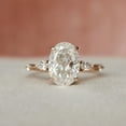 thumbnail image 2 of SOLITAIRE JEWELS 2.7CT Oval Hidden Halo Moissanite Engagement Ring, Marquise And Round Pave Band Ring, 14k Rose Gold Solitaire Ring, 2 of 6