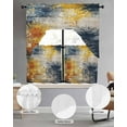 thumbnail image 3 of Yellow Blue Abstract Art Kitchen Curtains Sets 24 Inch Length with Valance, Modern Art Swag Valances and Tiers Curtain Set Drapes Swag Curtains for Living Room, Bathroom, Bedroom, Cafe, 3 of 6