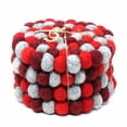 thumbnail image 3 of Hand Crafted Felt Ball Coasters from Nepal 4-pack, Chakra Reds, 3 of 3