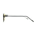 thumbnail image 4 of Mens Old School Double Bridge Narrow Rectangle Metal Rim Sunglasses Black Yellow, 4 of 4
