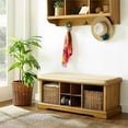 Crosley Furniture Brennan Entryway Storage Bench And Shelf In Natural