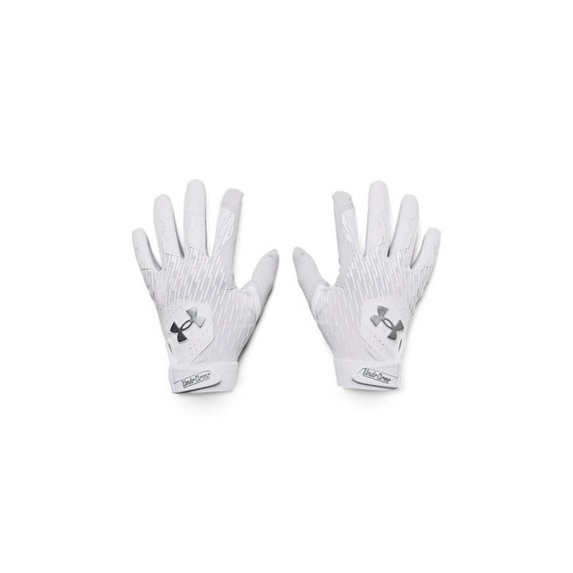Guantes de béisbol Under Armour Clean Up para hombre, blancos, talla pequeña