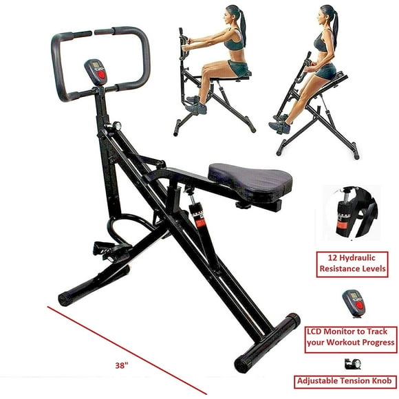 Power Rider Total Crunch Ultimate Home Gym AB Crunch Abdominal Trainer Squat Exercise Workout Full Body Muscle and Cardio Fitness Trainer Machine