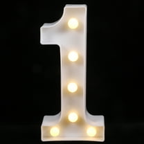 FONDOTIN Light Up Number 1 LED Light White Plastic 1Pack For Birthday Party