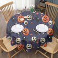 thumbnail image 3 of Pumpkin Ghost Halloween Pattern Round Tablecloth 60"x60",Wrinkle Wipeable Table Cloth for Kitchen Dining Room Picnic Patio Party, 3 of 6