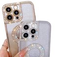 thumbnail image 4 of Dteck iPhone 14 Pro Max Case, Rhinestone Bling Diamond Lens Protector Sparkle Shiny Bumper Plating Multicolor Phone Case for iPhone 14 Pro Max,Gradient Silver, 4 of 4