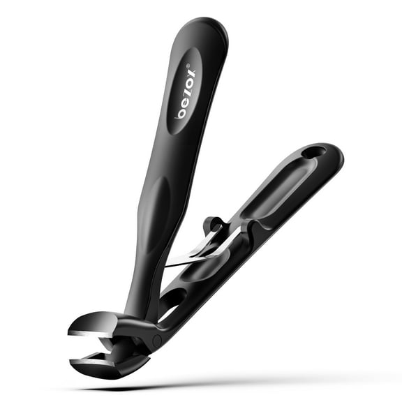 BEZOX Angled Toenail Clippers for Thick Toenails – Long Handle Toe Nail Clippers for Thick Nails for Seniors, Wide Jaw & Heavy-Duty Nail Cutters