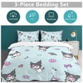 thumbnail image 5 of Kuromi And My Melody Duvet Cover Set 3-Piece Bedding Set Soft Warm And Comfortable Soft Bed Set with 1 Duvet Cover And 2 Pillowcases for Bedroom All Season 102"x90", 5 of 7