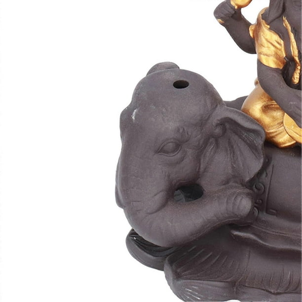 Backflow Incense Burner Pipa Elephant Purple Sands Gold Drawing Portable Size Stress Relief Insence Waterwall